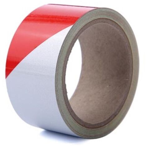 Bande réfléchissante 5cm x 10m - rouge/blanc (1/4)