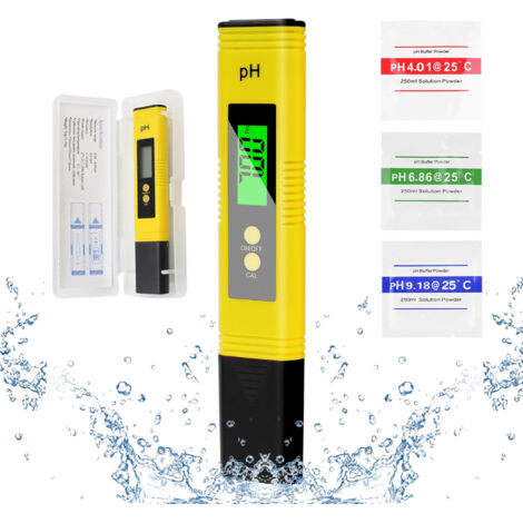 Houhence – Testeur de pH professionnel portable – Plage de mesure 0-14 pH – Précision ±0,01 pH – Écran LCD rétroéclairé pour aquariums et piscines