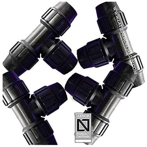 Lot de 4 Raccord de Plomberie MDPE pour Tuyaux d'Eau, Tee 25mm pour Tuyau MDPE en Plastique (1/5)