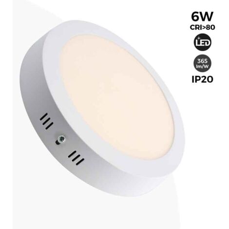 Barcelona Led – Plafonnier LED circulaire 6W – Ø11,5cm – 365lm – Blanc neutre – Angle d'ouverture 160º – Écologique sans UV/IR (1/8)