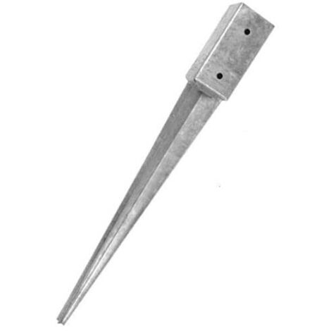 Suinga – Piquet carré métallique 7x7cm – Base 65cm pour poteaux en bois – Adhérence sur sols herbe, terre, béton – Fabriqué en Espagne (1/4)