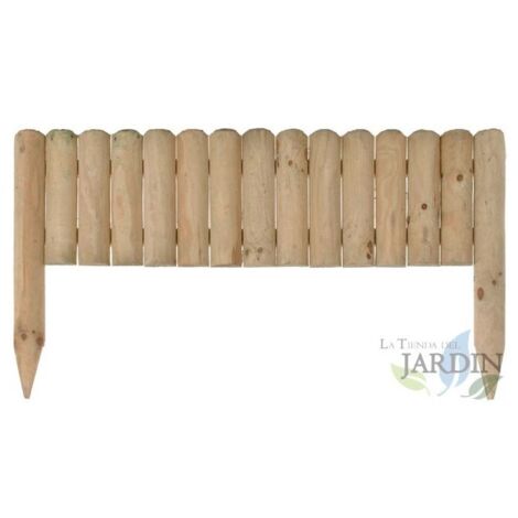 Suinga – Clôture en bois vampire 20 cm – Longueur 105 cm – Bords arrondis pour sécurité – Bois traité extérieur (1/2)