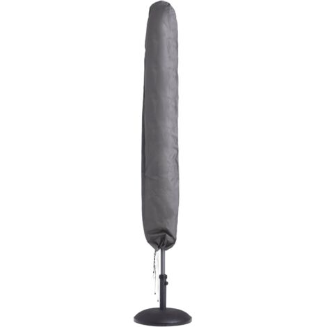 Housse de parasol, housse parasol jardin, protege parasol housse, housse de protection parasol exterieur, housse parasol de jardin exterieur gris, max. Ø 400 cm, 220 cm x 40 cm (1/10)