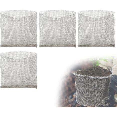 4PCS Panier Anti Campagnol en INOX, 41x44cm, Sac en Grilles d'acier Inoxydable Contre Les Rongeurs, Protection en Filet Métallique pour Racines des Plantes des Arbres, des Fleurs (1/5)