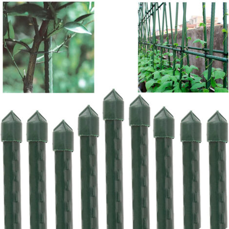 Tuteur en acier plastifié 90 cm Ø8 mm Tiges pour plantes et arbres Tuteurs pour tomates et plantes grimpantes