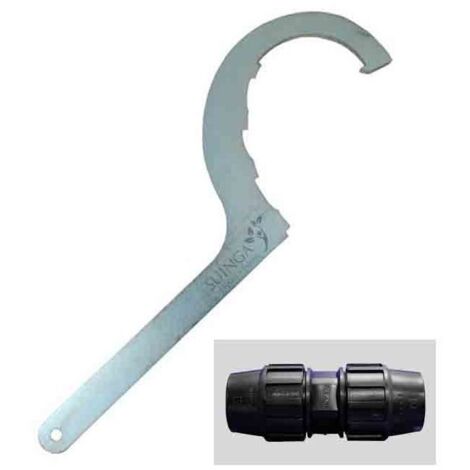 Suinga – Clé à ergot pour tuyaux en polyéthylène 40 mm – 50 mm – 63 mm – Acier zingué pour durabilité – Compatible avec tous les raccords