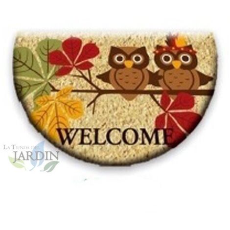 Paillasson Exterieur Entree Tapis Entree Interieur Absorbant et Antidérapart 40x60 cm bienvenue hiboux