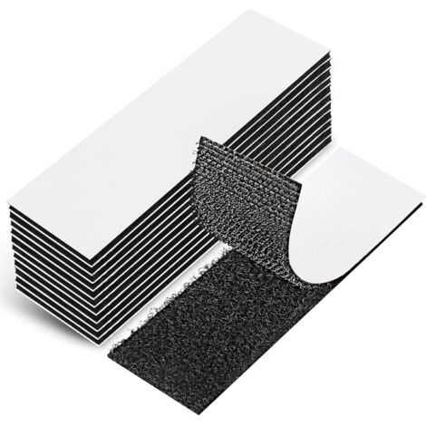 12 Pièces Scratch Autocollant Double Face, 3 x 10cm Puissant Scotch Scratch pour La Maison Et Le Bureau Noir Amovible et Réutilisable Bande Scratch Adhésive (1/5)