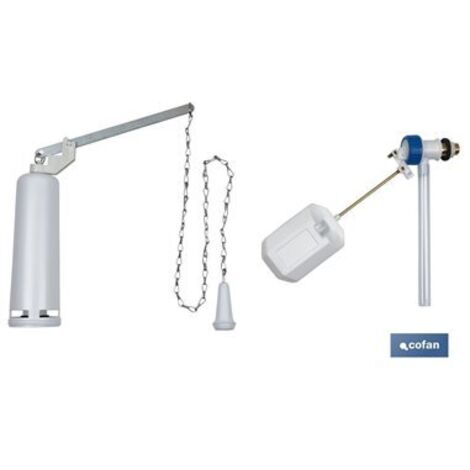Cofan – Mécanisme de chasse d'eau complet pour réservoir haut – Robinet latéral et déchargeur – Installation rapide sans outils – Anti-calcaire
