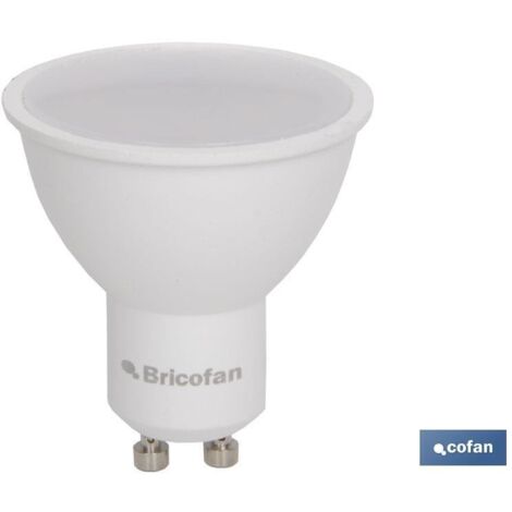 Ampoule LED dichroïque GU-10 (5W 5000K 400lm) IP20 Ø5x5,7cm en aluminium et acrylique blanc (1/2)