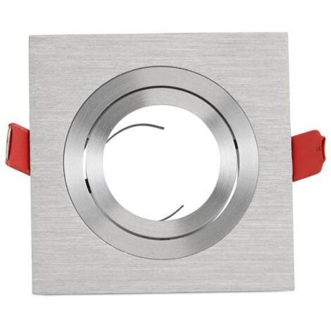 Collerette carrée orientable à encastre pour ampoule LED GU10 - Argent (1/3)