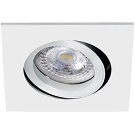 TIPO C Encastré GU10 carré orientable blanc a/lpe LED 7W 3000K 650lm incl. 51046 (1/5)