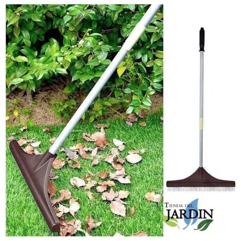 Suinga – Brosse à gazon artificiel – Manche télescopique 122 cm en acier – Râteau pour nettoyage tapis et gazon – Élimine feuilles et poils d'animaux