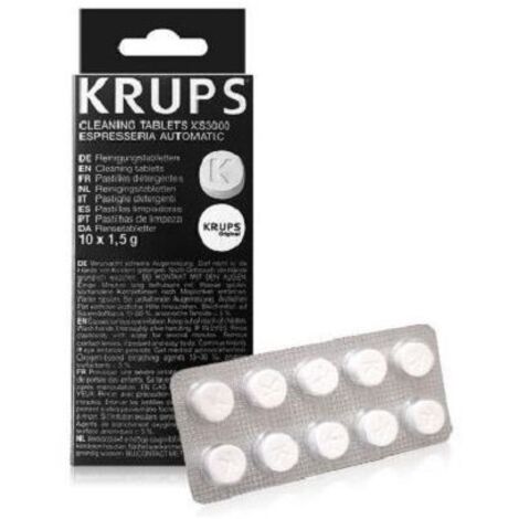 SEB – Lot de 10 pastilles de nettoyage pour cafetières – Élimine le calcaire et résidus de café – Compatible avec modèles KRUPS et autres