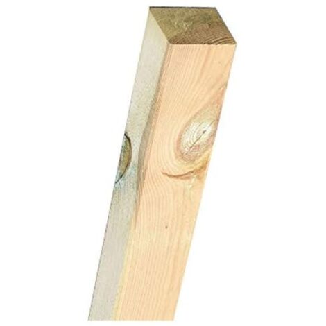 Suinga – Poteau carré en bois imprégné 80 x 7 x 7 cm – Bois de pin KDI – Pour clôtures et pergolas – Normes qualité européennes