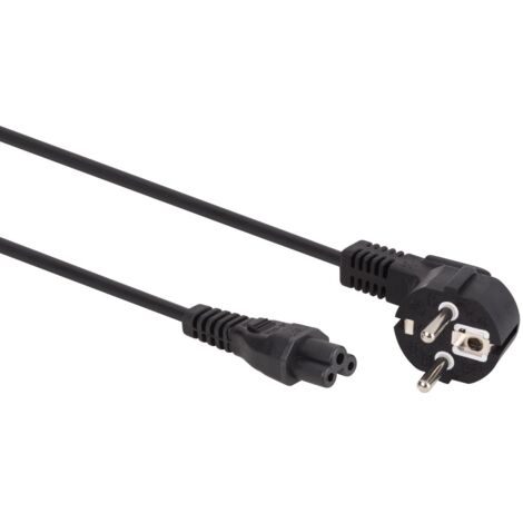 Câble d'alimentation, H05VV-F 3G0.75, 1.8 m, 2.5 A/230 V, 625 W, type E/F 90° vers C5, usage intérieur, PVC, noir (1/3)