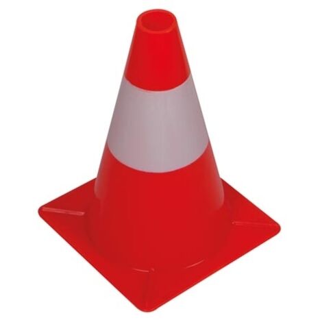 Perel – Cône de signalisation rouge et blanc 30 cm – Résistant aux intempéries – Pour délimitation zones de danger – 119030