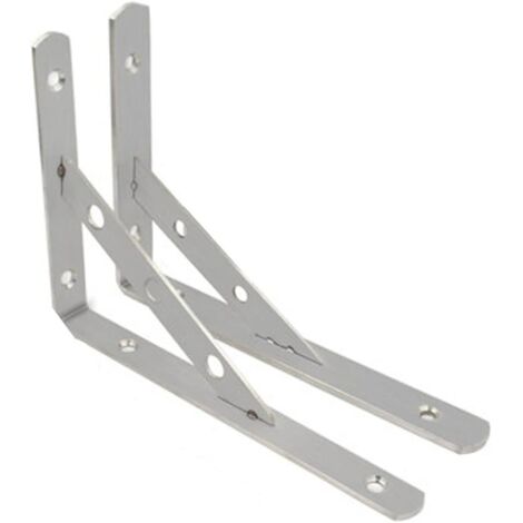 Support d'angle d'angle en Métal, 2 Pièces Support D'étagère 90 ° pour étagère d'angle,Support D'étagère étagère Murale,équerre De Support D'étagère Acier Inoxydable,300mm (1/5)