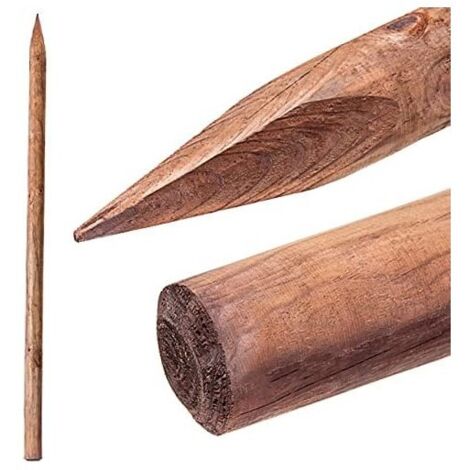 Suinga – Tuteur en bois d'olivier 200 cm Ø 8 cm – Traité autoclave 3 – Pour cultures vigoureuses – Piquets de fixation