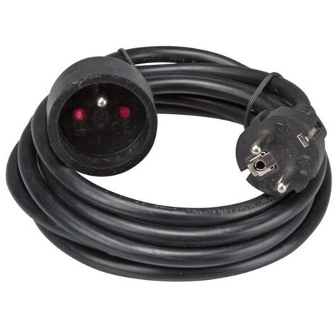 Perel – Rallonge électrique 3 m – Câble 3G1.5 – Puissance 3500 W – Tension 230 V – Intensité 16 A – Protection enfants (1/6)