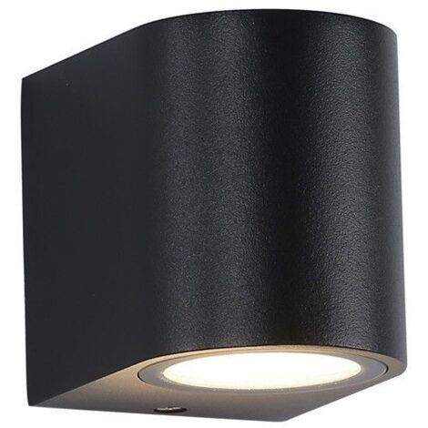 Applique extérieure GU10 IP44 en aluminium noir – Diffuseur en verre – Dimensions 68x81x92 mm – Pour éclairage jardin et terrasse (1/5)