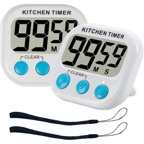 Minuteur de Cuisine, minuteries magnétiques numériques avec Alarme Forte et Grand écran LCD, 2 pièces (1/5)