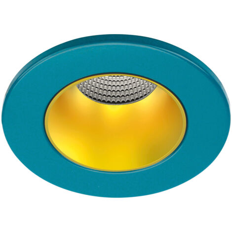 Collerette pour encastré EF8 couleur bleu paon / int. noir fixation aimantée 11034