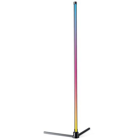 Xanlite – Lampadaire LED RVB filaire USB avec télécommande – Synchronisation musicale – Aluminium noir – 35x130cm – LAMRVBM