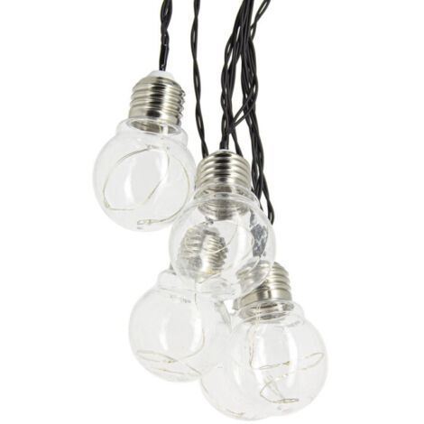 Guirlande LED Blanc Froid, x10 ampoules, 5m Extensible, Transfo Inclus - GRL5PCWT