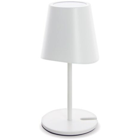Lampe à poser LED IP44, 250 lumens, rechargeable USB-C, 38cm, CCT & Dimmable, Blanc (1/5)