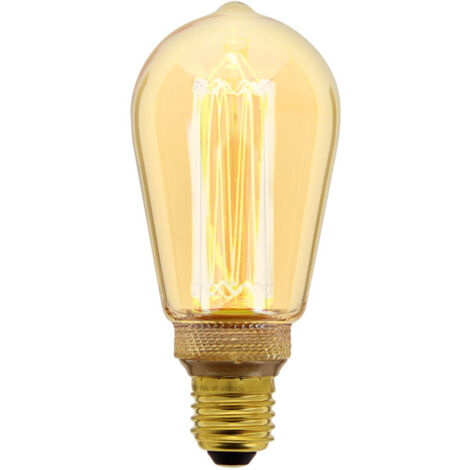 Xanlite – Ampoule filament décorative EDISON 4W E27 200 lumens blanc chaud – Verre ambré – Angle 320° – Durée de vie 15000h – RFDHE200STS