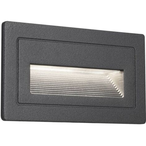 Paulmann – Luminaire mural encastré 94383 – LED intégrée 3000 K – Aluminium noir – IP44 étanche – Éclairage extérieur pièces humides (1/7)