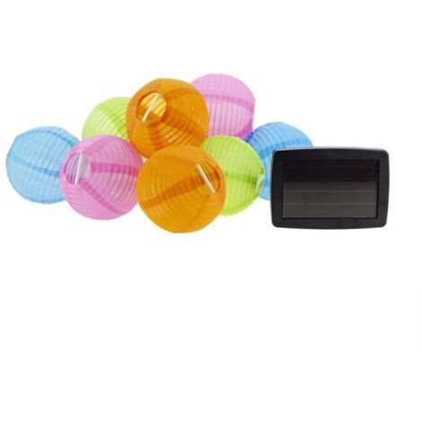 Xanlite – Guirlande LED solaire 5m avec 8 boules multicolores – Température de couleur 2700K – Résistante aux intempéries – SOGRL8COLOR