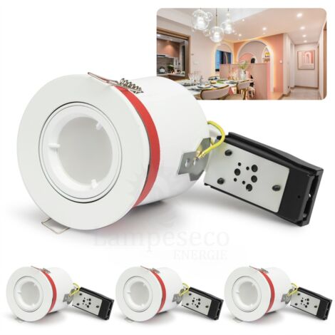 Lampesecoenergie – Spot orientable 100mm avec douille GU10 automatique – Fixation à ressort – Étanche à l’air – Compatible avec ampoules GU10 (1/8)
