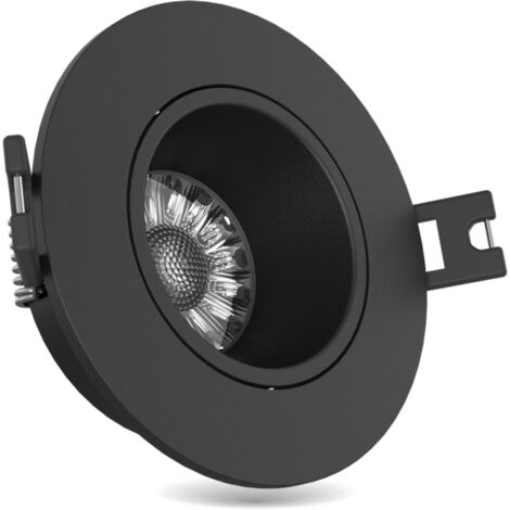 Xanlite – Spot encastrable rond orientable noir 50W 2700K – Éclairage blanc chaud 345 lumens – Angle d'éclairage 36° – IP20 pour intérieur (1/5)