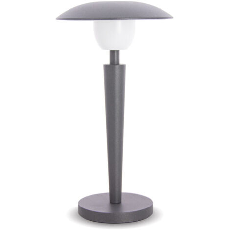 Lampe de table LED IP44, 400 lumens, rechargeable USB, 25cm, CCT & Dimmable, Gris