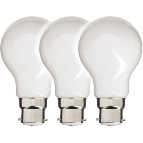 Lot de 3 Ampoules Filament LED A60 Opaque, culot B22, 806 Lumens, équivalence 60W, 2700 Kelvins, Blanc chaud - PACK3RFB806GO (1/5)