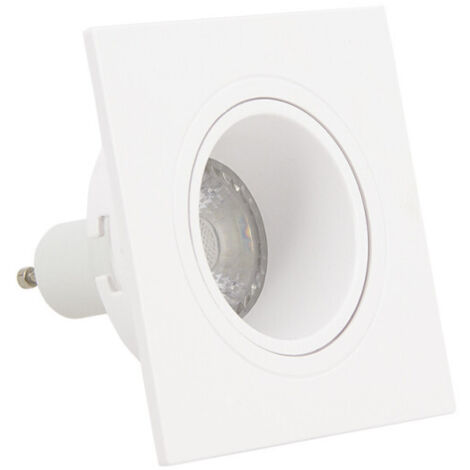 Spot GU10 50W 2700K Carré orientable Blanc IP20 (1/5)