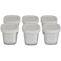 SEB – Coffret de 6 pots avec égouttoir – Couvercle rouge – Accessoires pour yaourtière – XF100501
