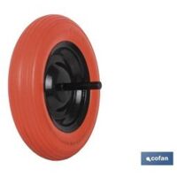Cofan – Roue increvable 350 mm pour brouette – Charge max 140 kg – Compatible axes Ø20 mm – Installation rapide sur chantiers
