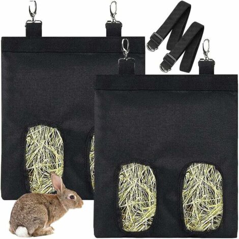 2 Pièces Sac de Foin Suspendu Feeder Bag,Sac Foin Lapin Sac Foin pour Cochon d'Inde Petit Sac Foin pour Animaux Feed Device pour d'Inde Chinchillas Hamsters Moutons Kangourou Herbivores (1/5)