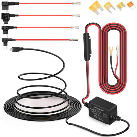1 kit de câblage pour mini-caméra de tableau de bord USB 12 V 30 V à 5 ...