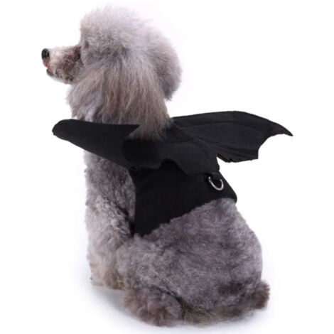 Ailes de chauve-souris pour animaux de compagnie Halloween noir cool chien chat noir chauve-souris changeant costume (1/4)