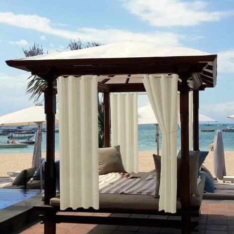 Ahlsen – Rideau d'extérieur imperméable 132x213 cm – Tissu en fibre de polyester – Occultant thermique pour pergola et gazebo – Protection solaire