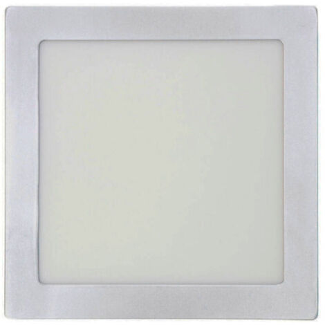 Downlight LED surface carrée 20w 1500lm 4000k lumière du jour chrome 22x22x3cm (1/3)
