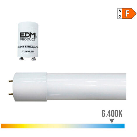 Tube LED T8 22w 2420lm 6500k lumière froide eq 58w ø2,6x150cm EDM