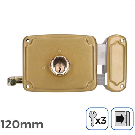 EDM – Serrure multipoint en applique 120mm – 3 clés incluses – Installation rapide pour bois dur – Verrouillage sécurisé 3 points (1/3)