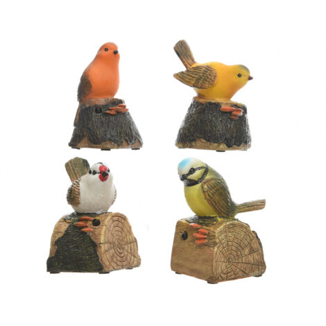 Statue oiseau en polyrésine 10 cm – Capteur intégré – 6 cm de large – 4 couleurs assorties – Décoration intérieure et extérieure (1/5)