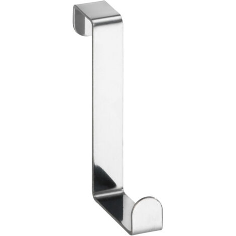 Wenko – Lot de 6 patères en acier inoxydable – Fixation sur porte 2-4 cm – Largeur 7,6 cm – Hauteur 1,2 cm – Argent brillant (1/5)