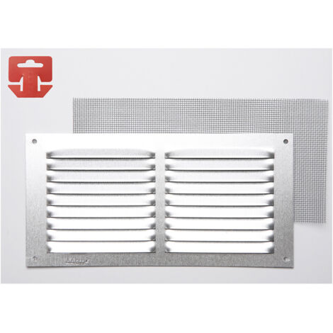 Grille avec Moustiquaire Aluminium 0,6 Naturel 300x150mm (G) (1/2)